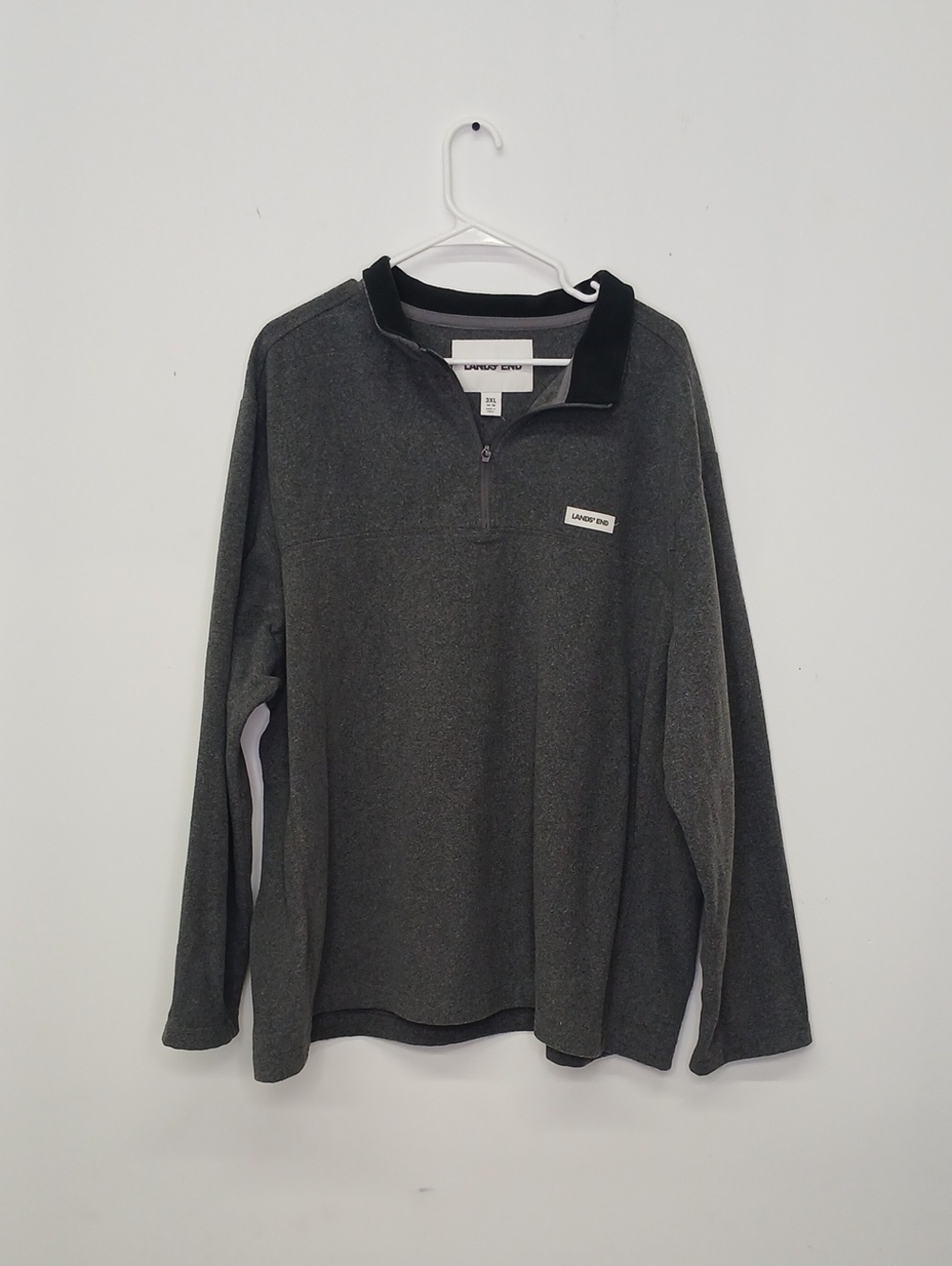 NWT Lands' End Men's Dark Gray Quarter-Zip Sweater / 3CL